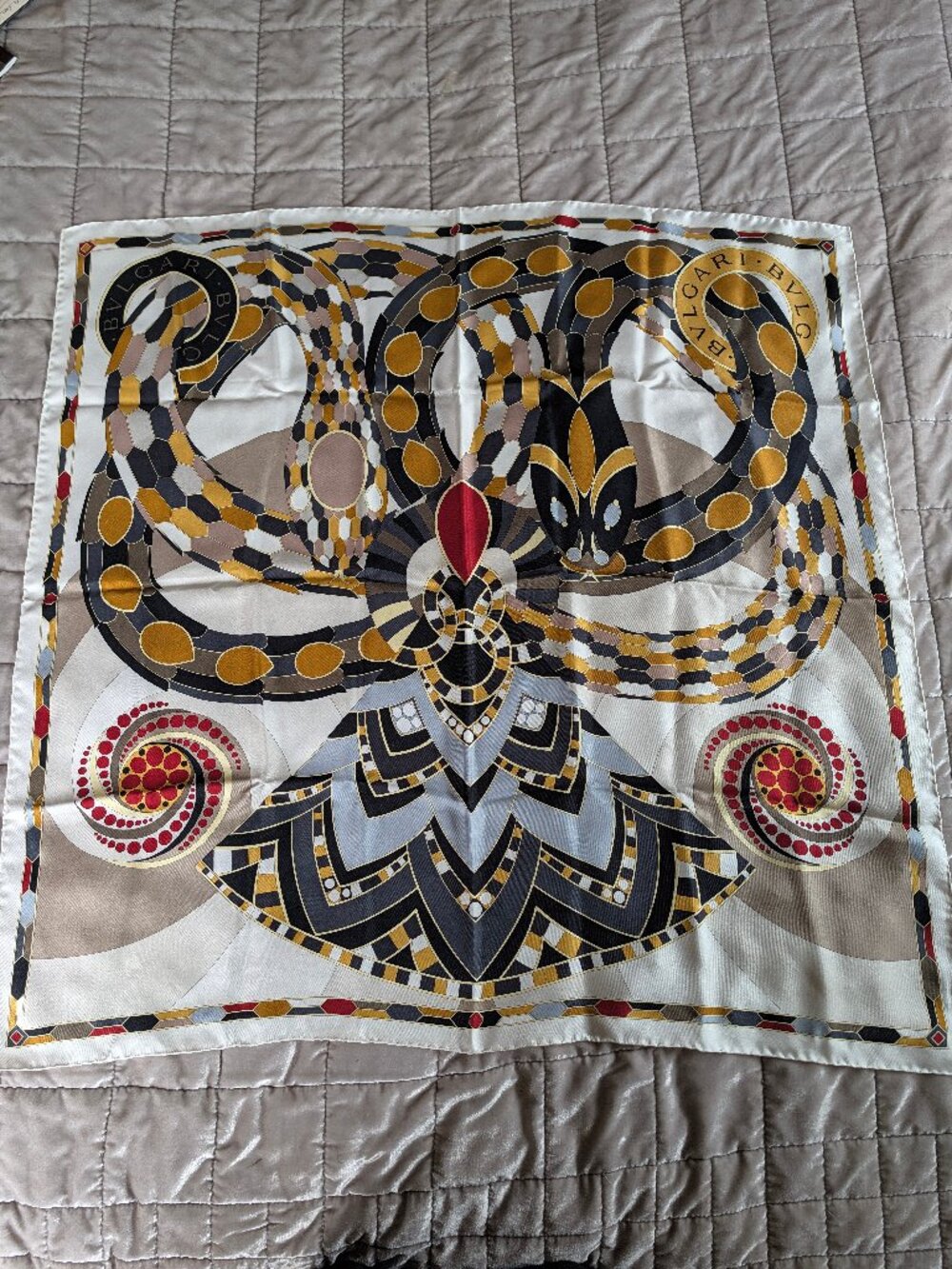 Authentic Bvlgari 100% Silk Scarf 90x90 – excellent condition